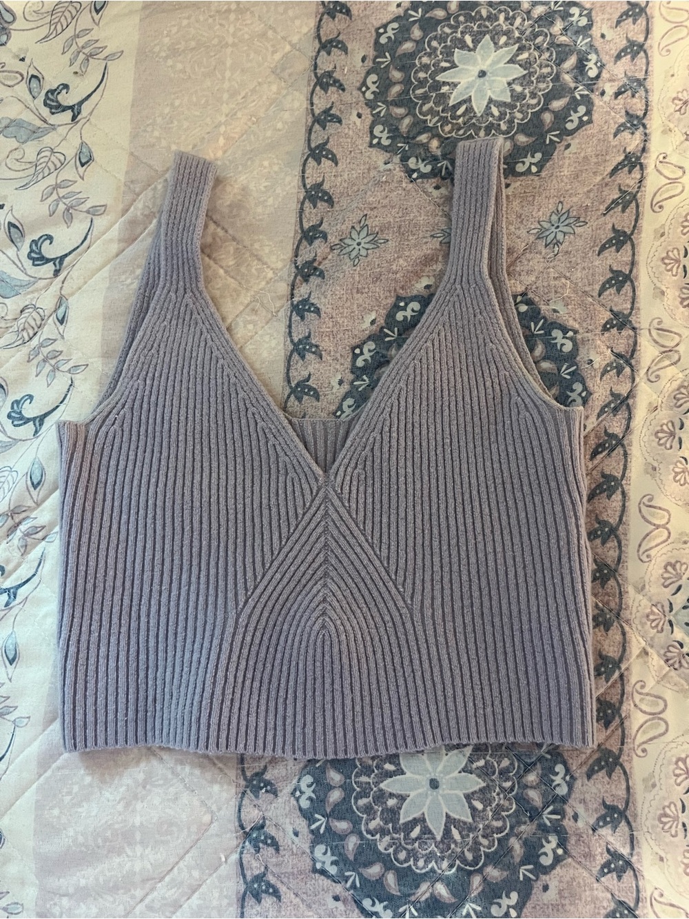 J Crew Cashmere Ribbed Tank-Periwinkle